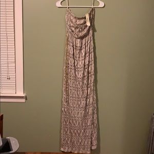 Strapless silver/gray maxi dress